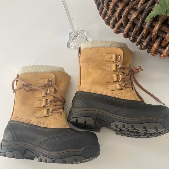 Sorel Womens Caribou WP Boots NL1004 280 Sz 6 leather w wool lining $130 - Picture 7 of 15